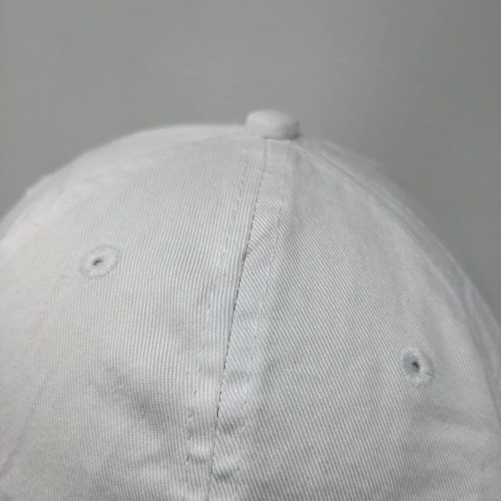 Four Fathers Strapback Hat White One Size Adjustable Embroidered Port & Company